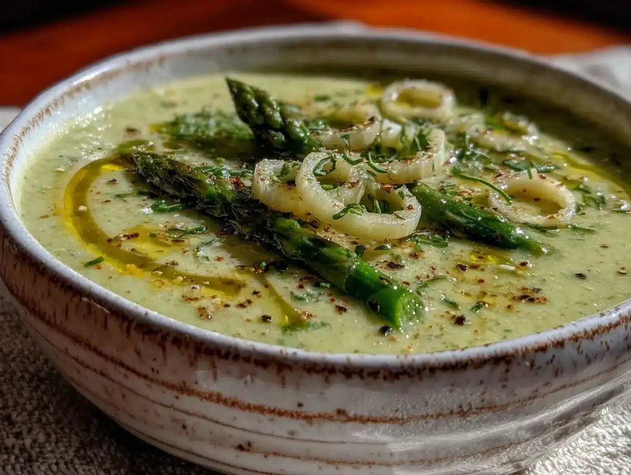 creamy spring asparagus leek soup preparation steps