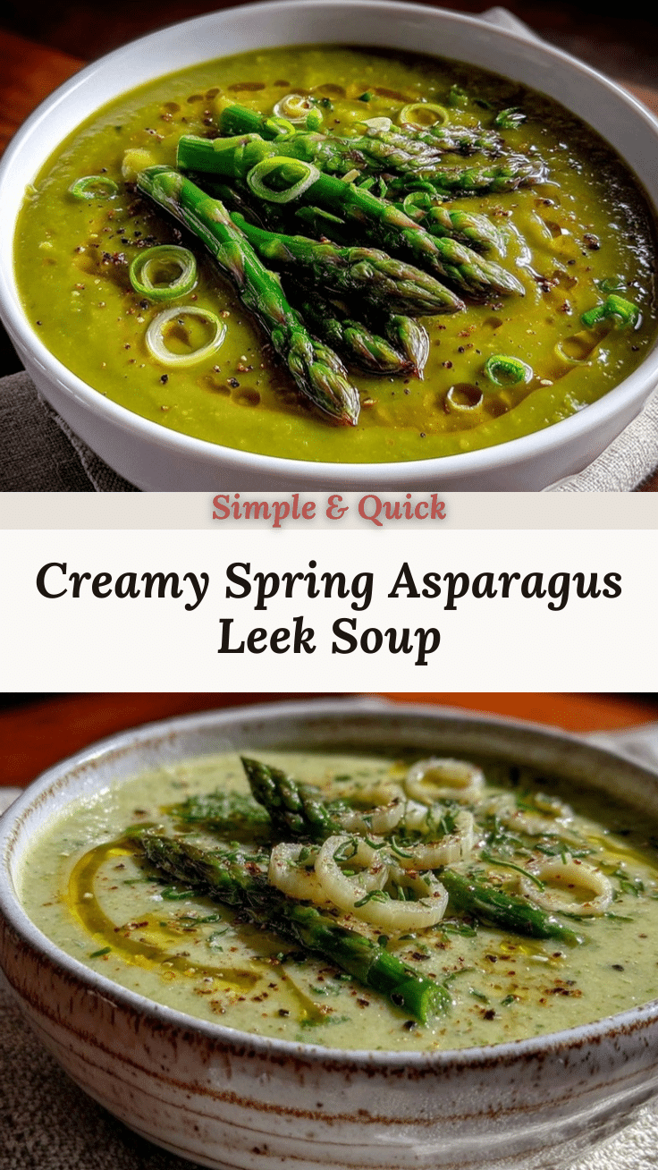 creamy spring asparagus leek soup recipe
