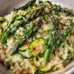 creamy spring vegetable risotto - featured image