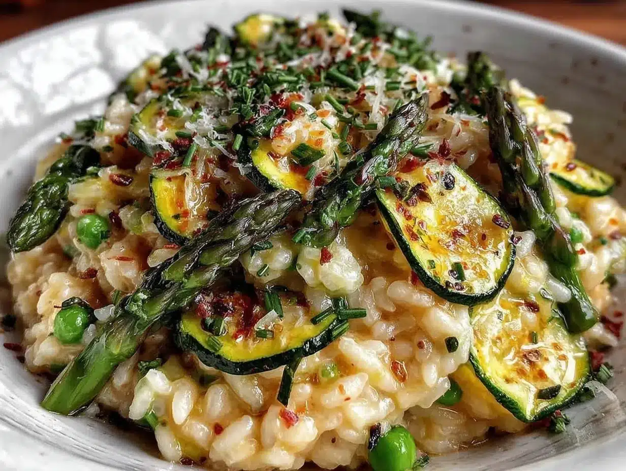 creamy spring vegetable risotto preparation steps