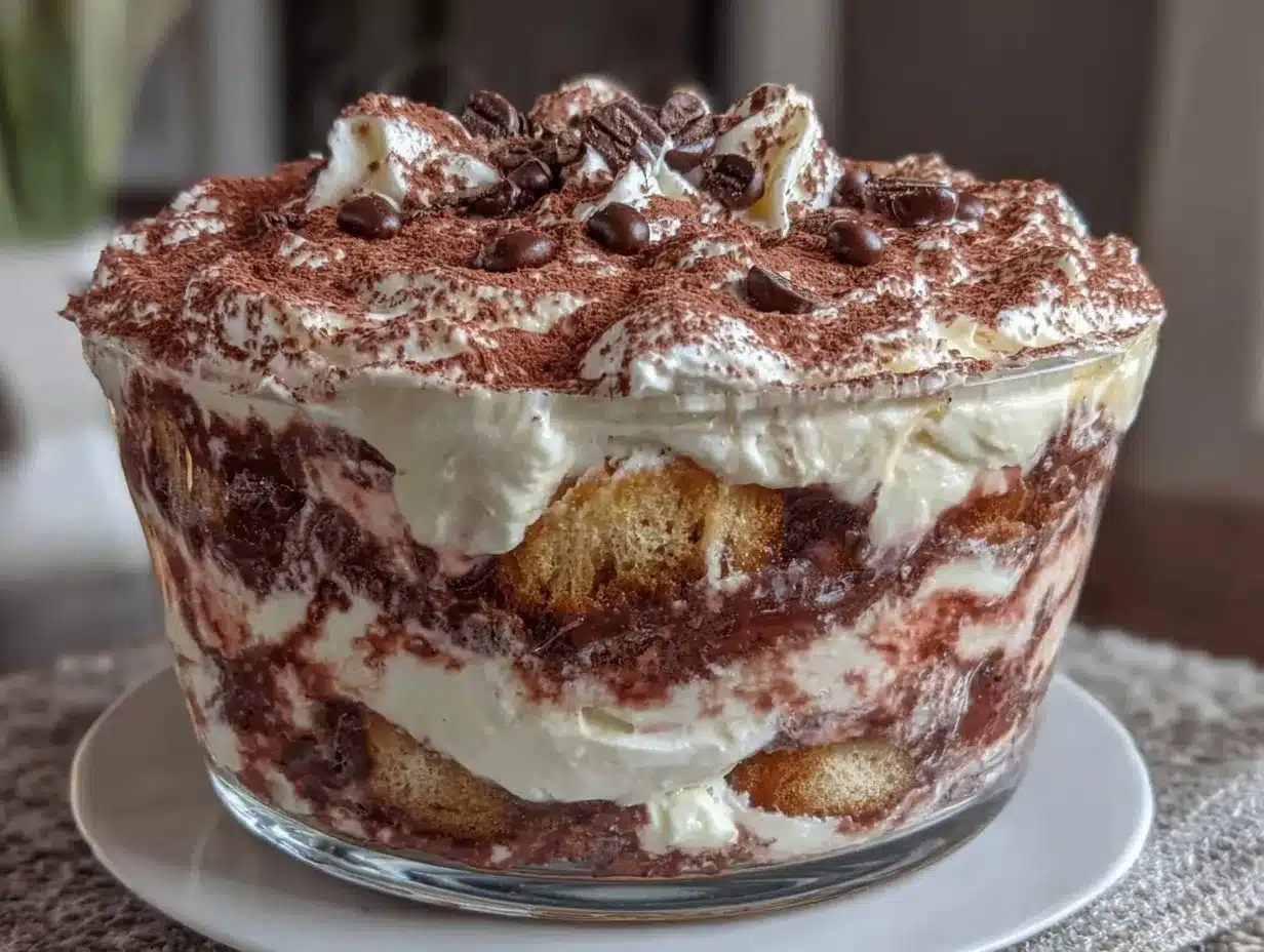 creamy tiramisu trifle preparation steps