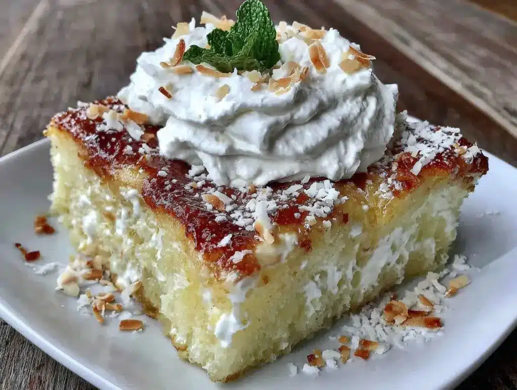 creamy tres leches cake - featured image