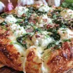 creamy white pizza with ricotta spinach roasted garlic - featured image
