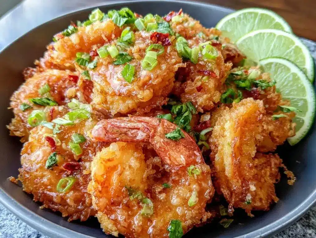 crispy air fryer bang bang shrimp - featured image
