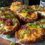 crispy air fryer loaded potato skins - featured image
