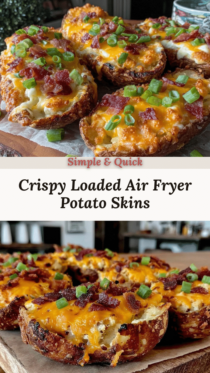 crispy air fryer loaded potato skins recipe