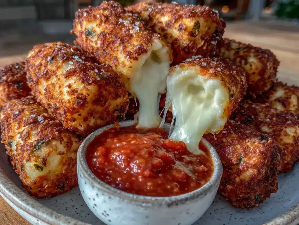 crispy air fryer mozzarella sticks - featured image
