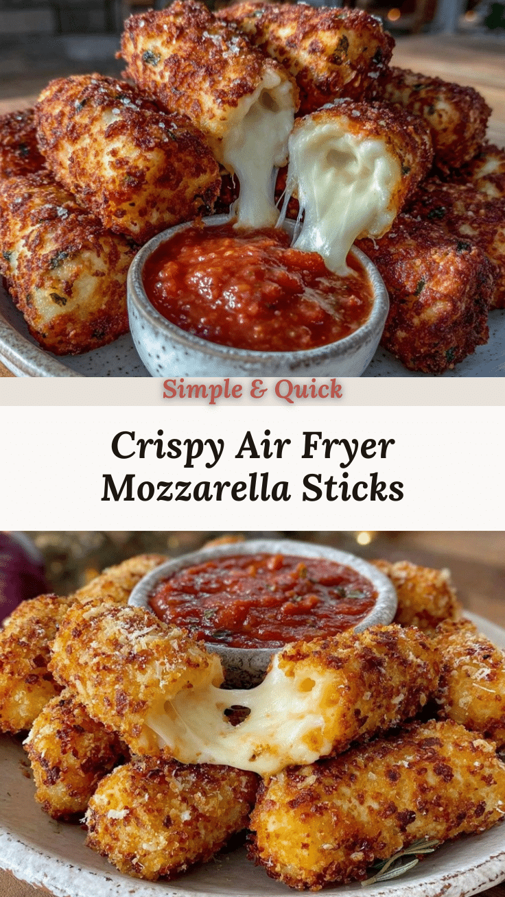 crispy air fryer mozzarella sticks recipe