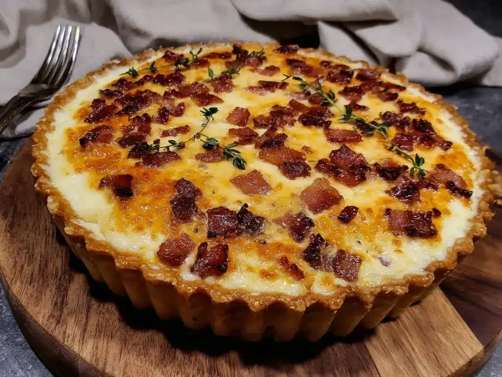 Crispy Bacon Gruyere Quiche Lorraine - featured image
