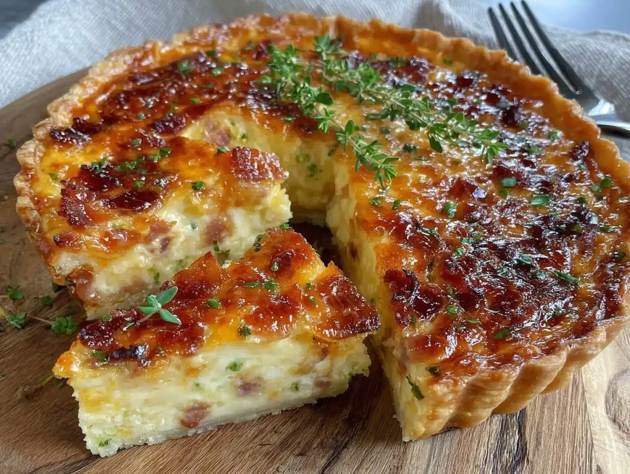Crispy Bacon Gruyere Quiche Lorraine preparation steps
