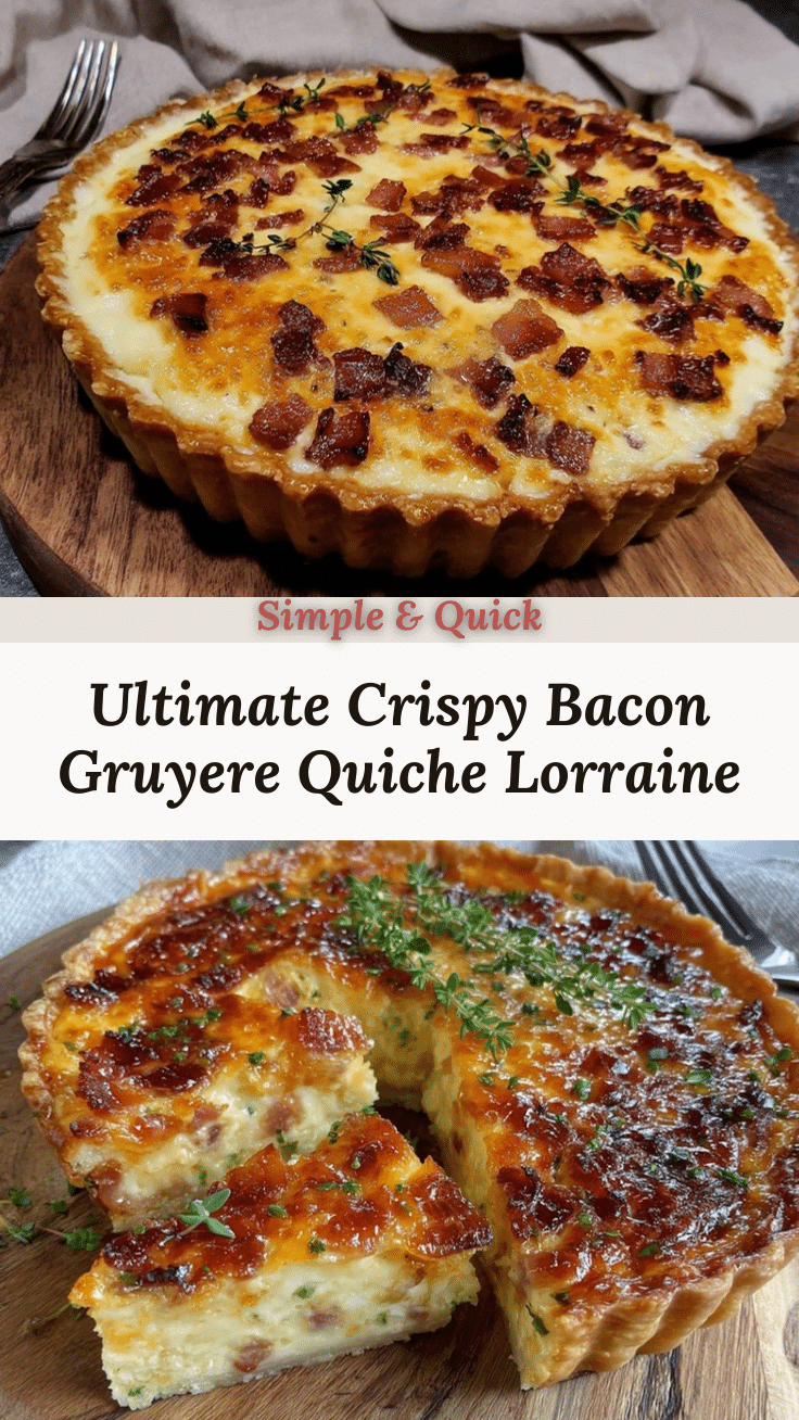 Crispy Bacon Gruyere Quiche Lorraine recipe