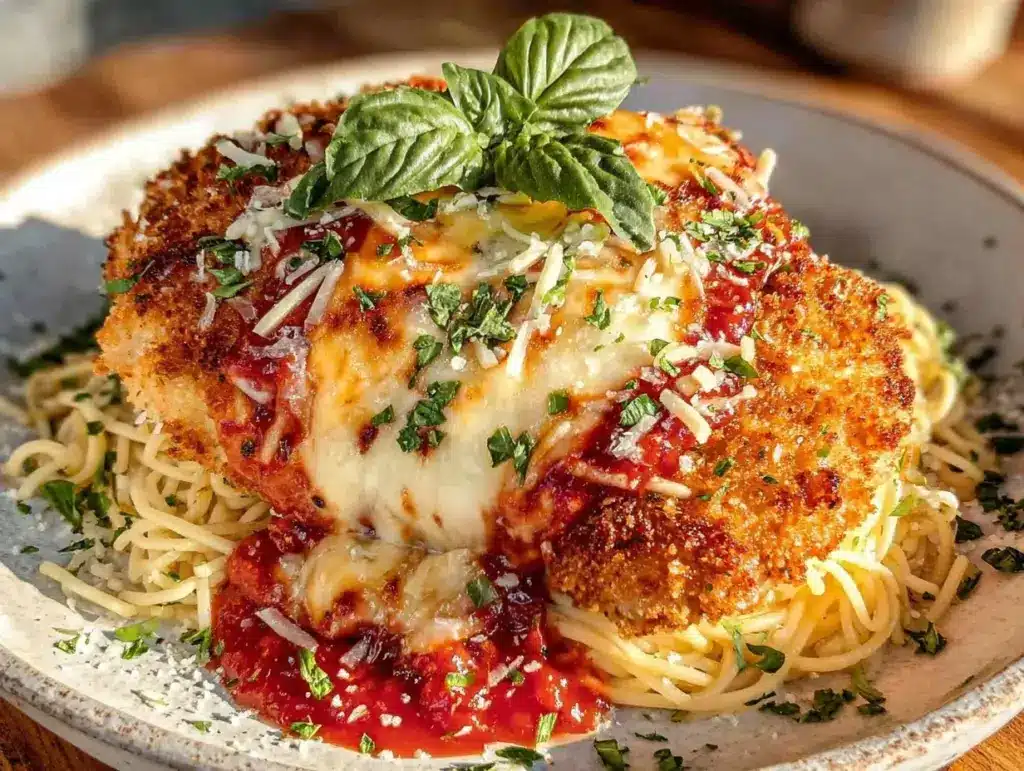 crispy baked chicken parmesan - featured image