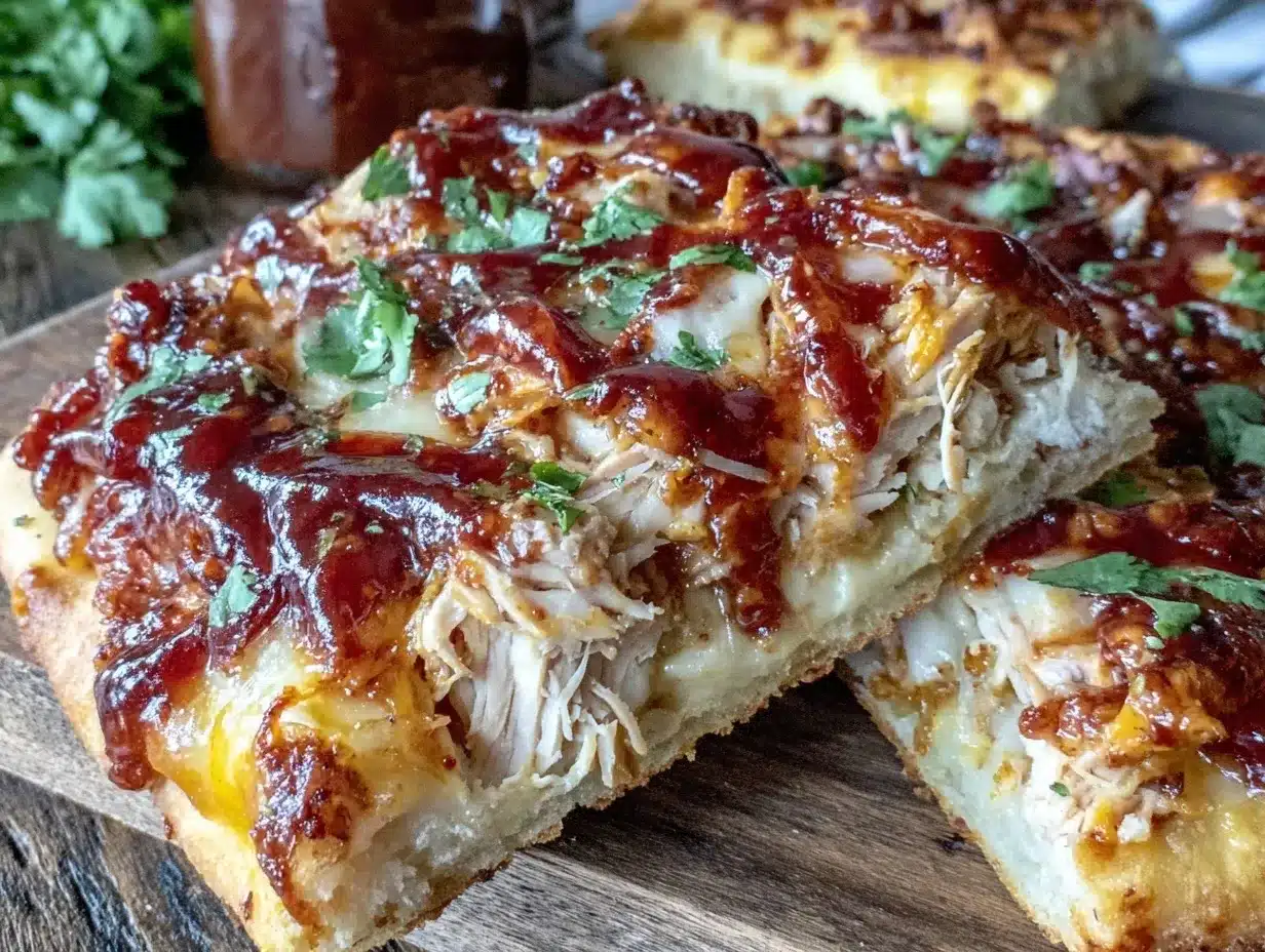 crispy BBQ chicken flatbread preparation steps