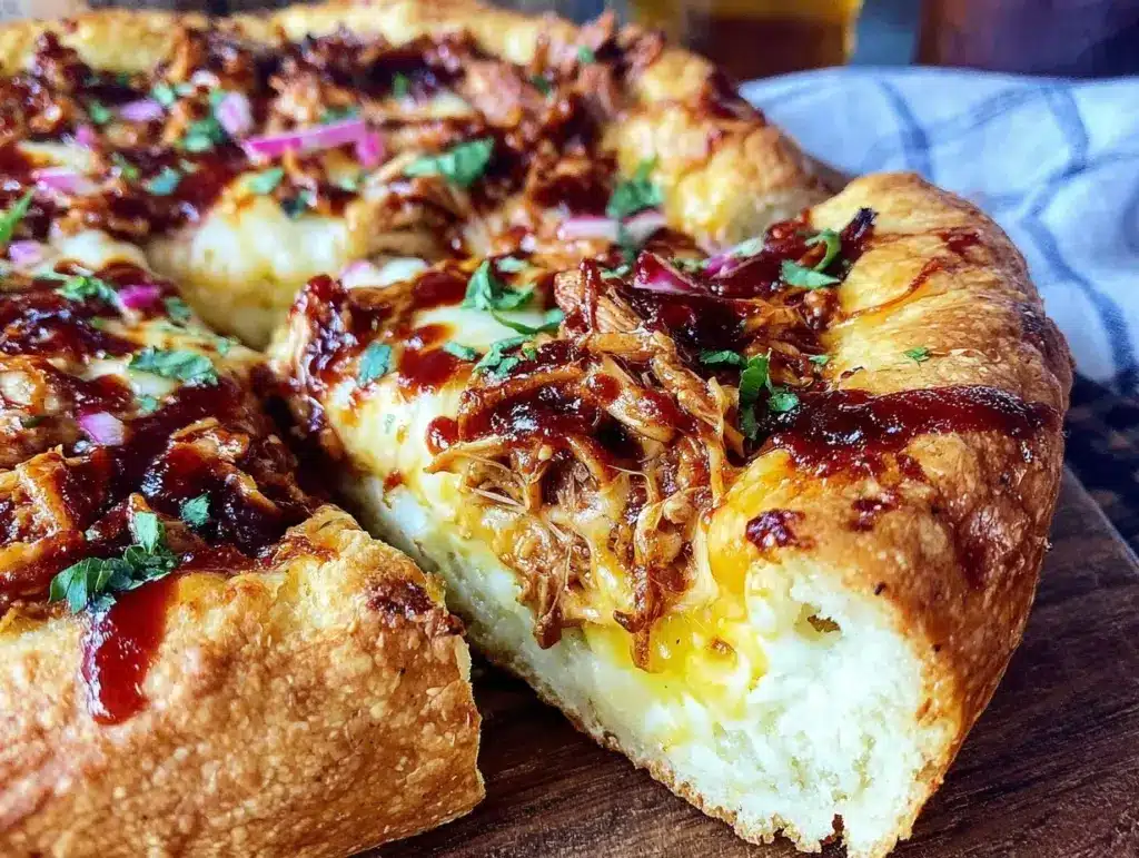 crispy bbq chicken pizza - featured image