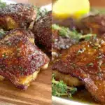 crispy honey mustard baked chicken thighs - featured image