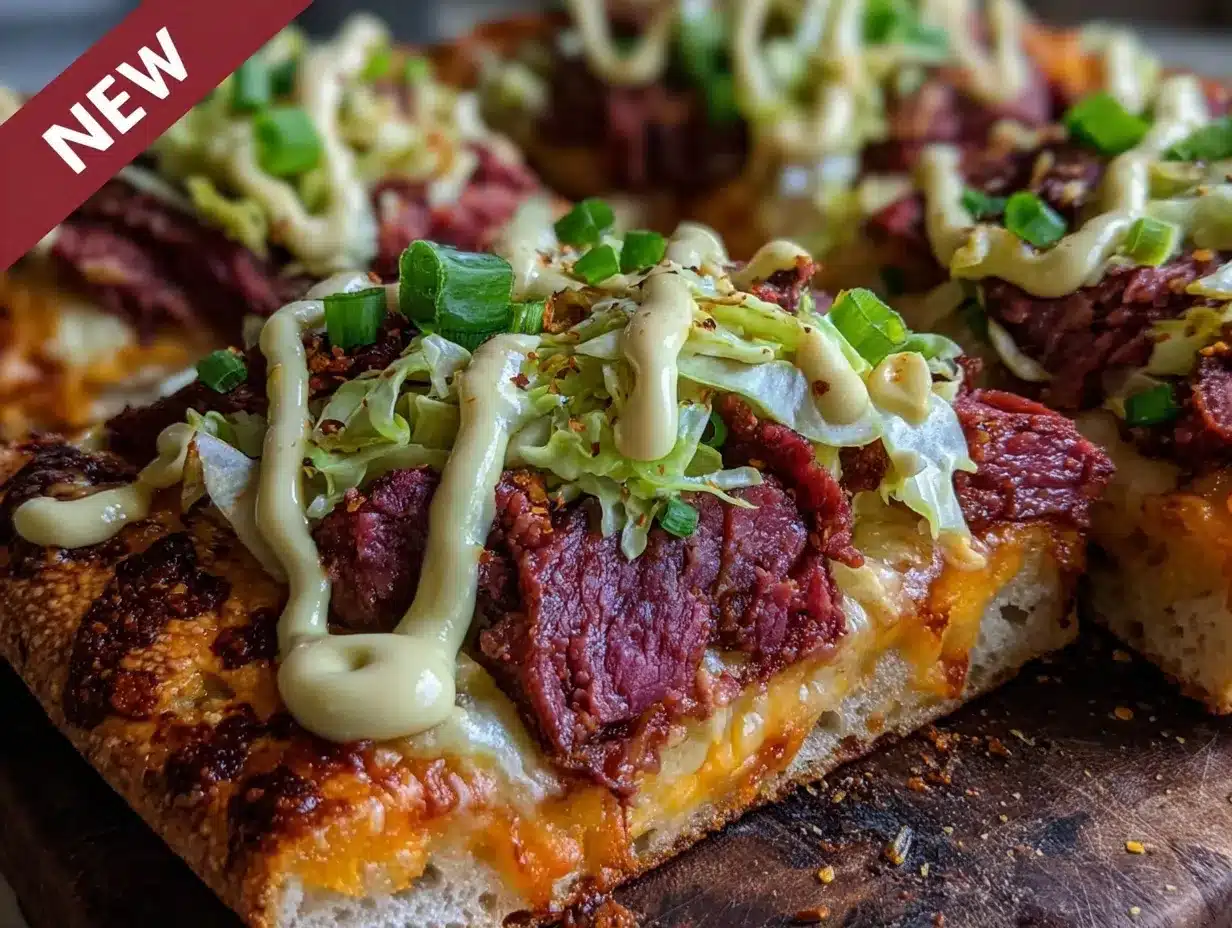 crispy irish corned beef pizza preparation steps
