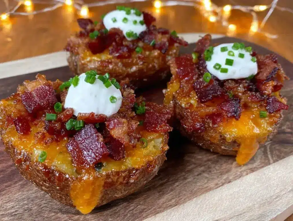 crispy loaded potato skins - featured image