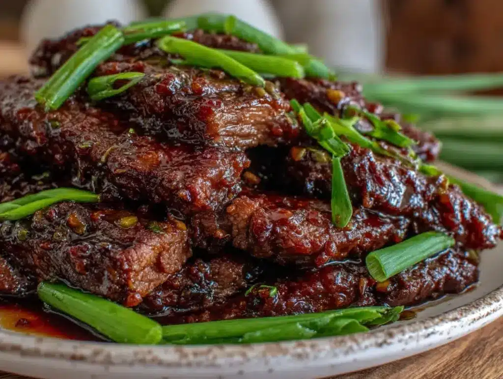 crispy mongolian beef - featured image