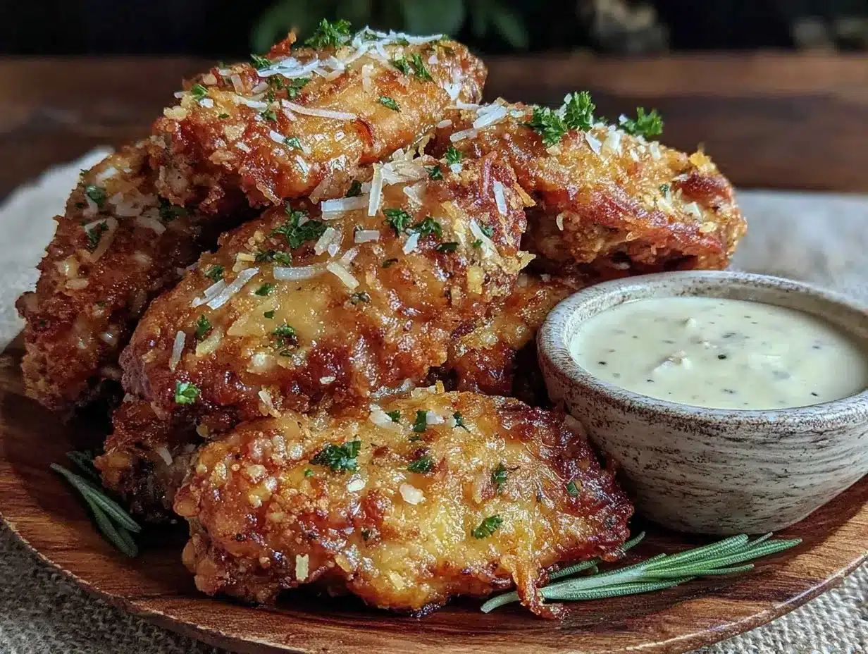 Crispy Parmesan Garlic Wings preparation steps