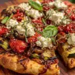 crispy roasted vegetable pizza - featured image