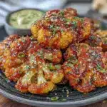 crispy spicy korean fried cauliflower bites - featured image