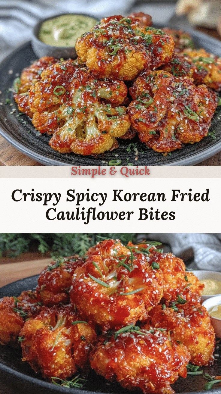 crispy spicy korean fried cauliflower bites recipe