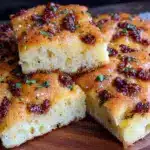 crispy sun-dried tomato basil focaccia - featured image