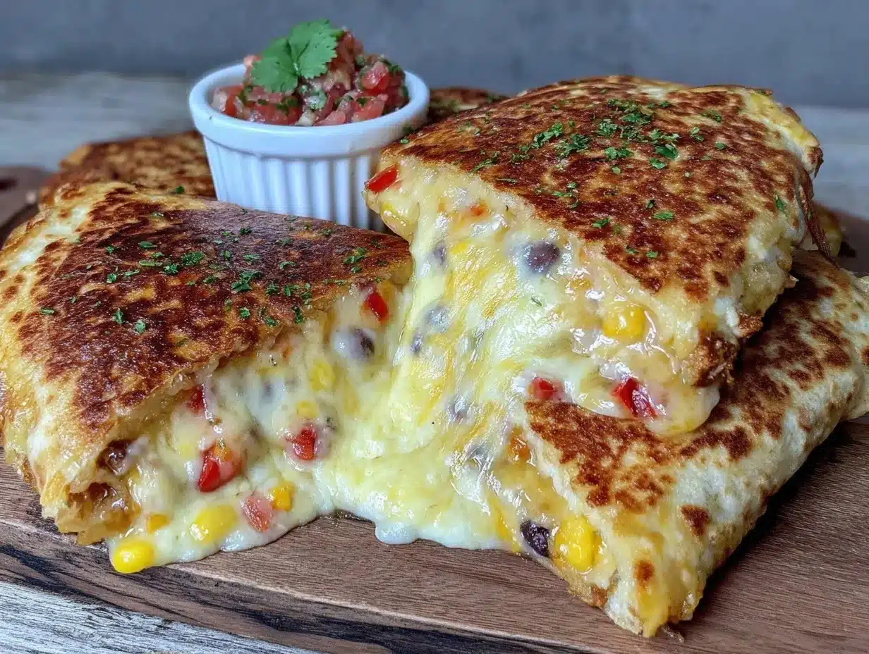 easy cheesy bean and cheese quesadillas preparation steps