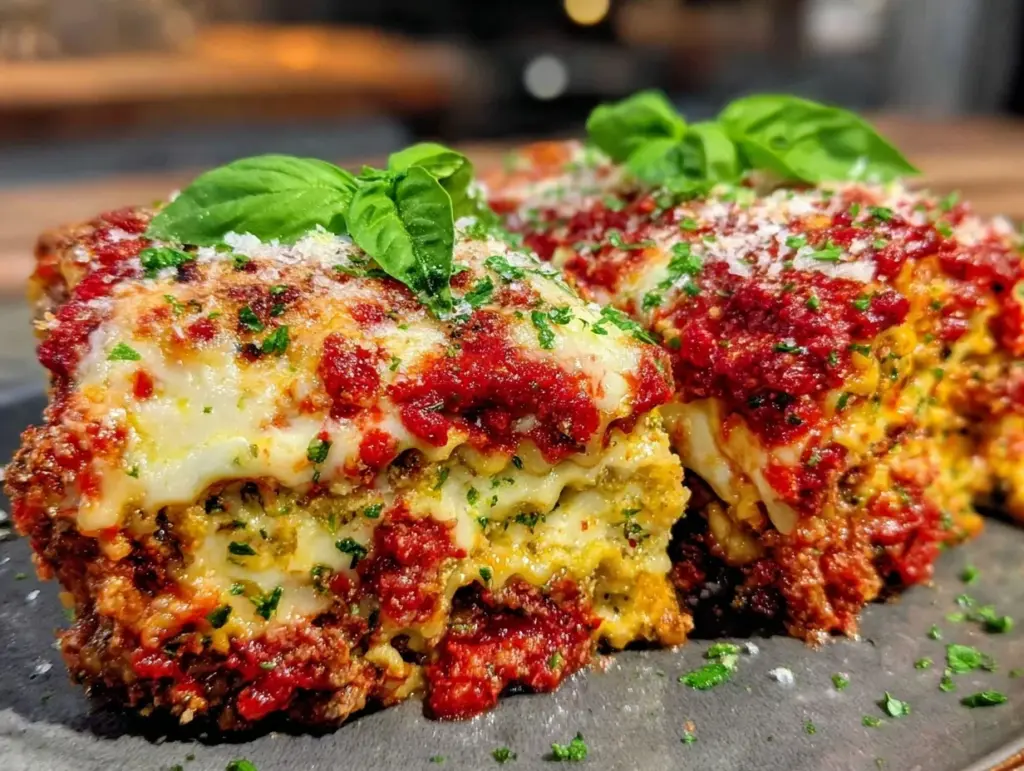 easy cheesy crockpot lasagna - featured image