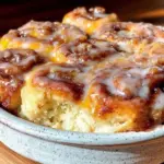 easy gooey cinnamon roll casserole - featured image