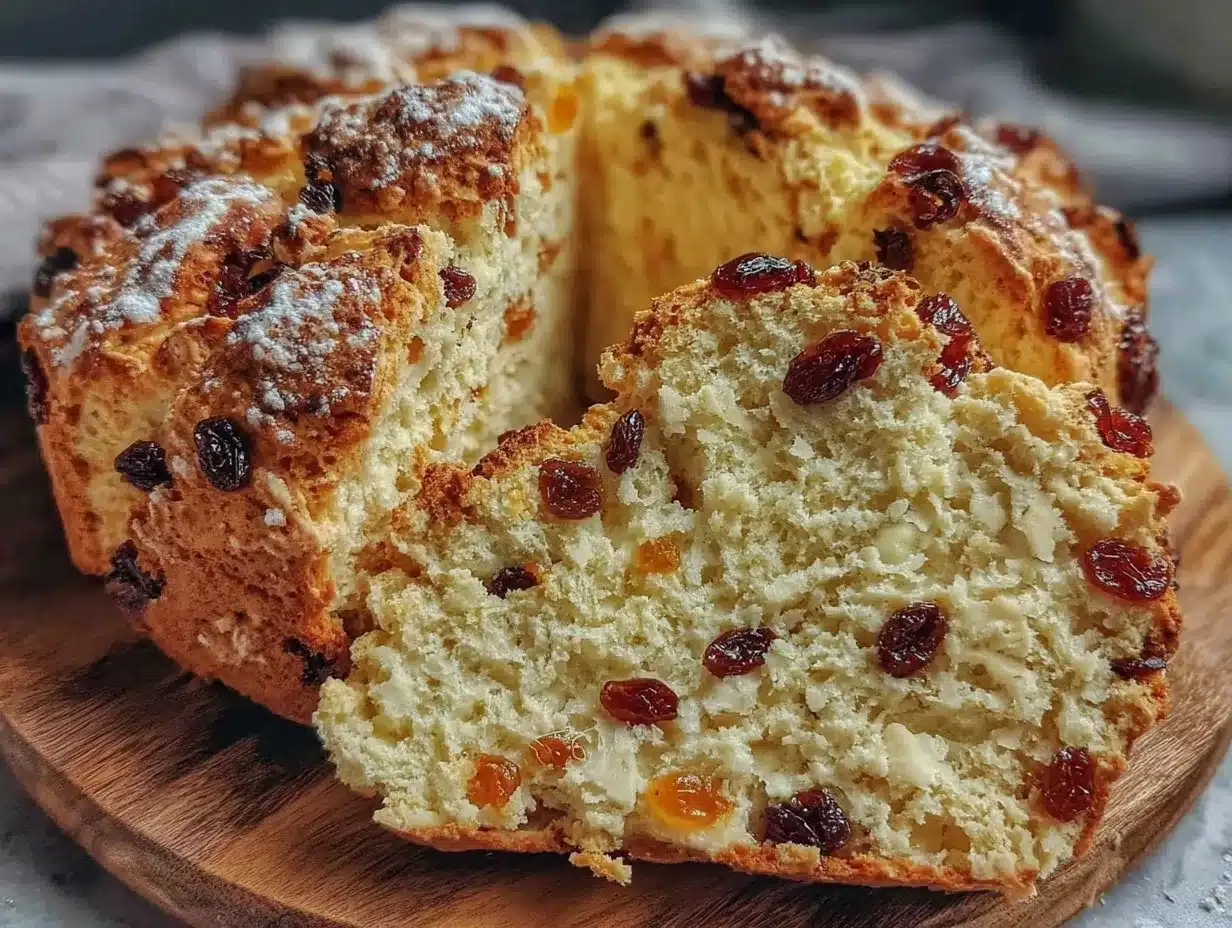 easy Irish soda bread with raisins preparation steps