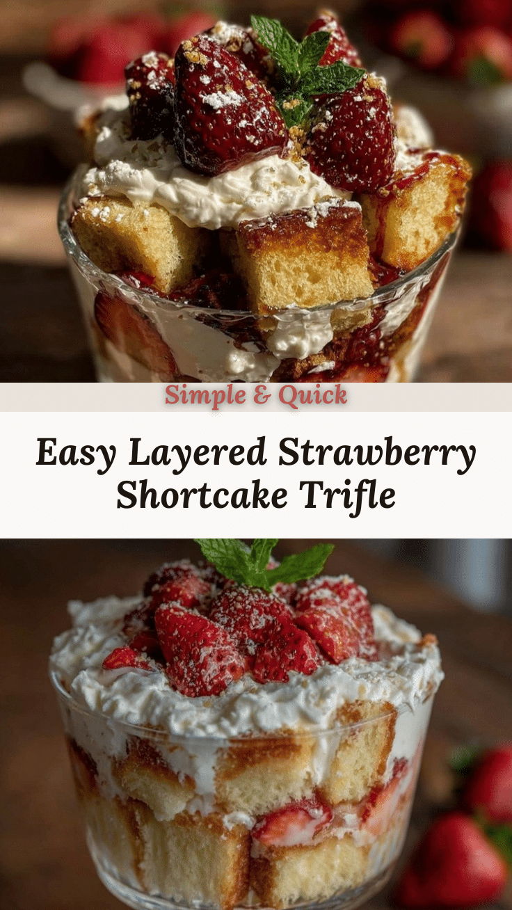 easy layered strawberry shortcake trifle recipe