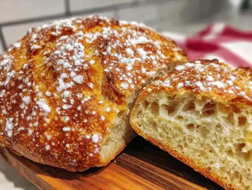 easy no-knead crusty artisan bread recipe - featured image