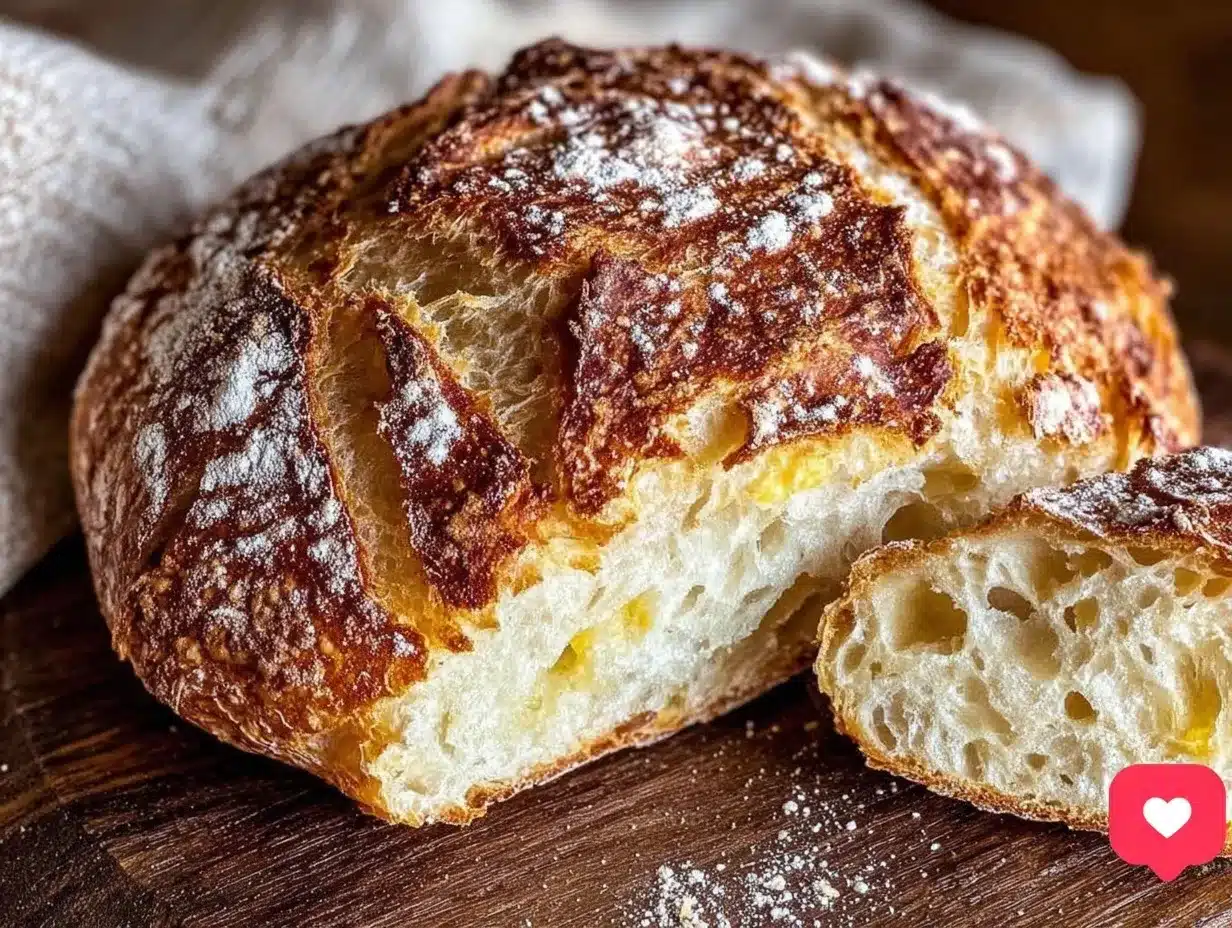 easy no-knead crusty artisan bread recipe preparation steps
