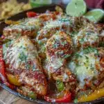 easy one-pan crispy chicken fajita bake - featured image