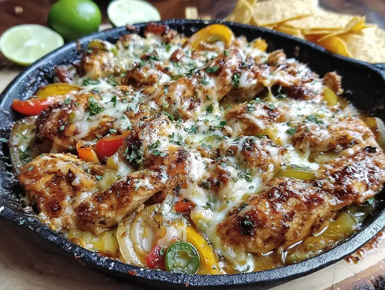 easy one-pan crispy chicken fajita bake preparation steps