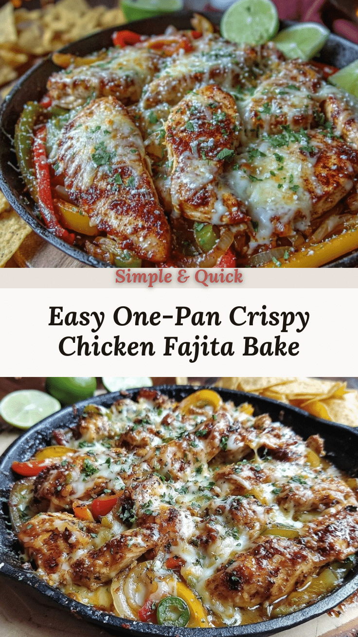 easy one-pan crispy chicken fajita bake recipe