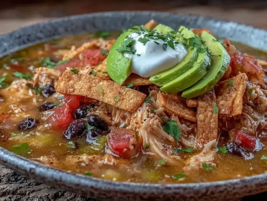 easy slow cooker chicken tortilla soup - featured image