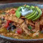 easy slow cooker chicken tortilla soup - featured image