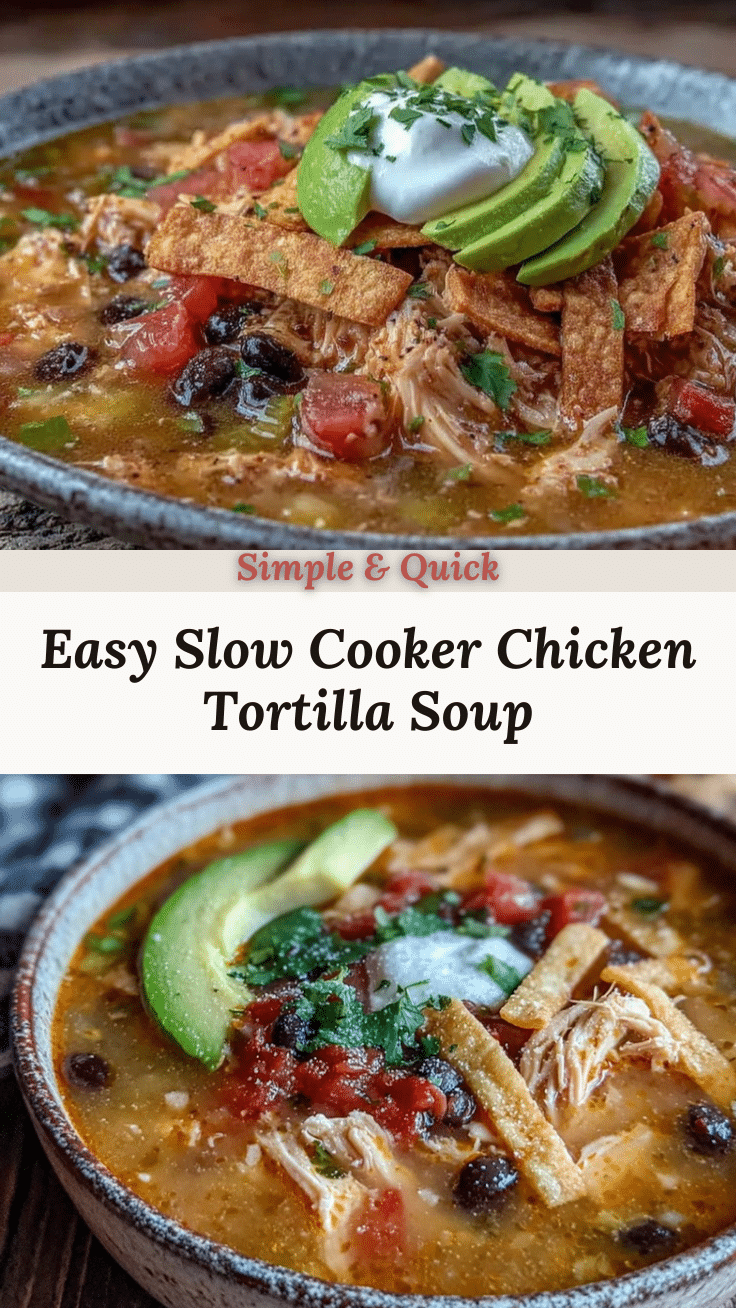 easy slow cooker chicken tortilla soup recipe