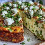 easy spring vegetable frittata with goat cheese - featured image
