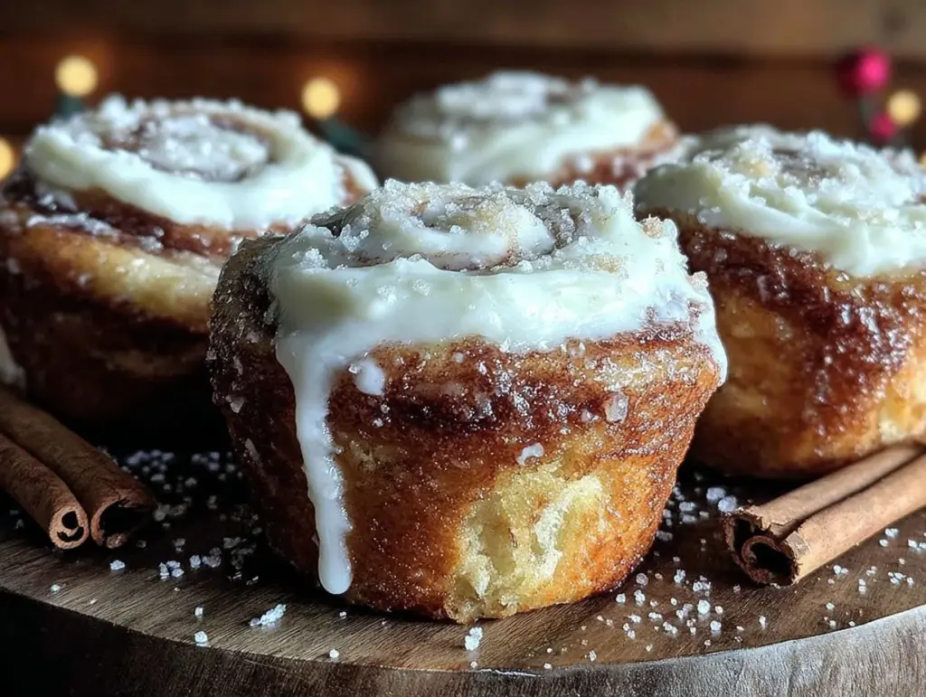 fluffy cinnamon roll muffins - featured image