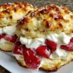 fluffy fresh strawberry shortcake biscuits - featured image