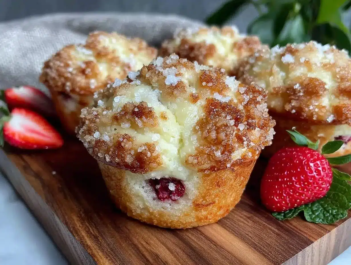 fluffy strawberry crumb muffins preparation steps