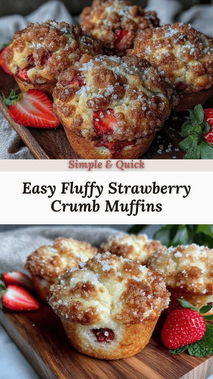 fluffy strawberry crumb muffins recipe