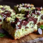 fudgy mint chocolate chip cookie bars - featured image