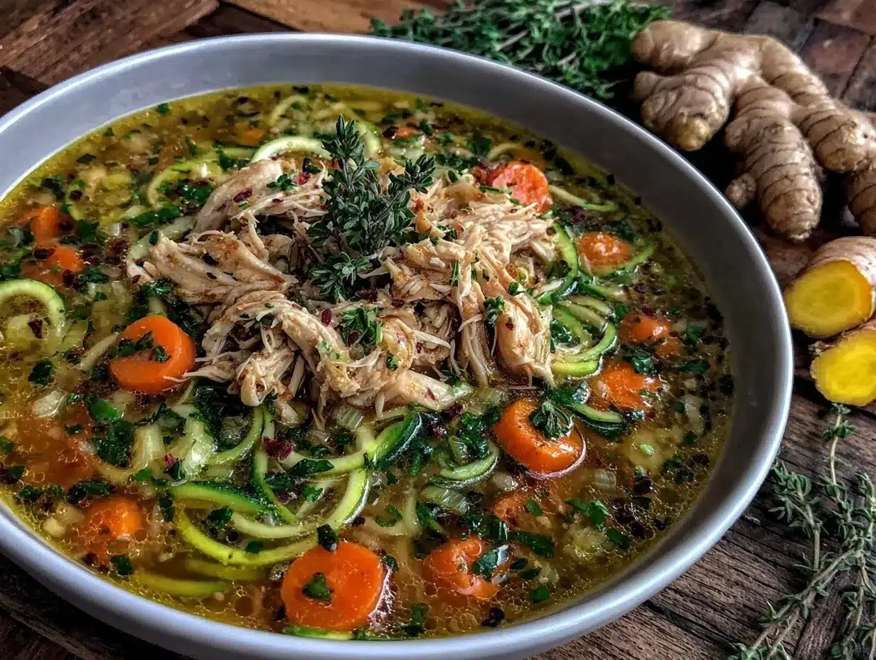 healing healthy chicken zoodle soup preparation steps