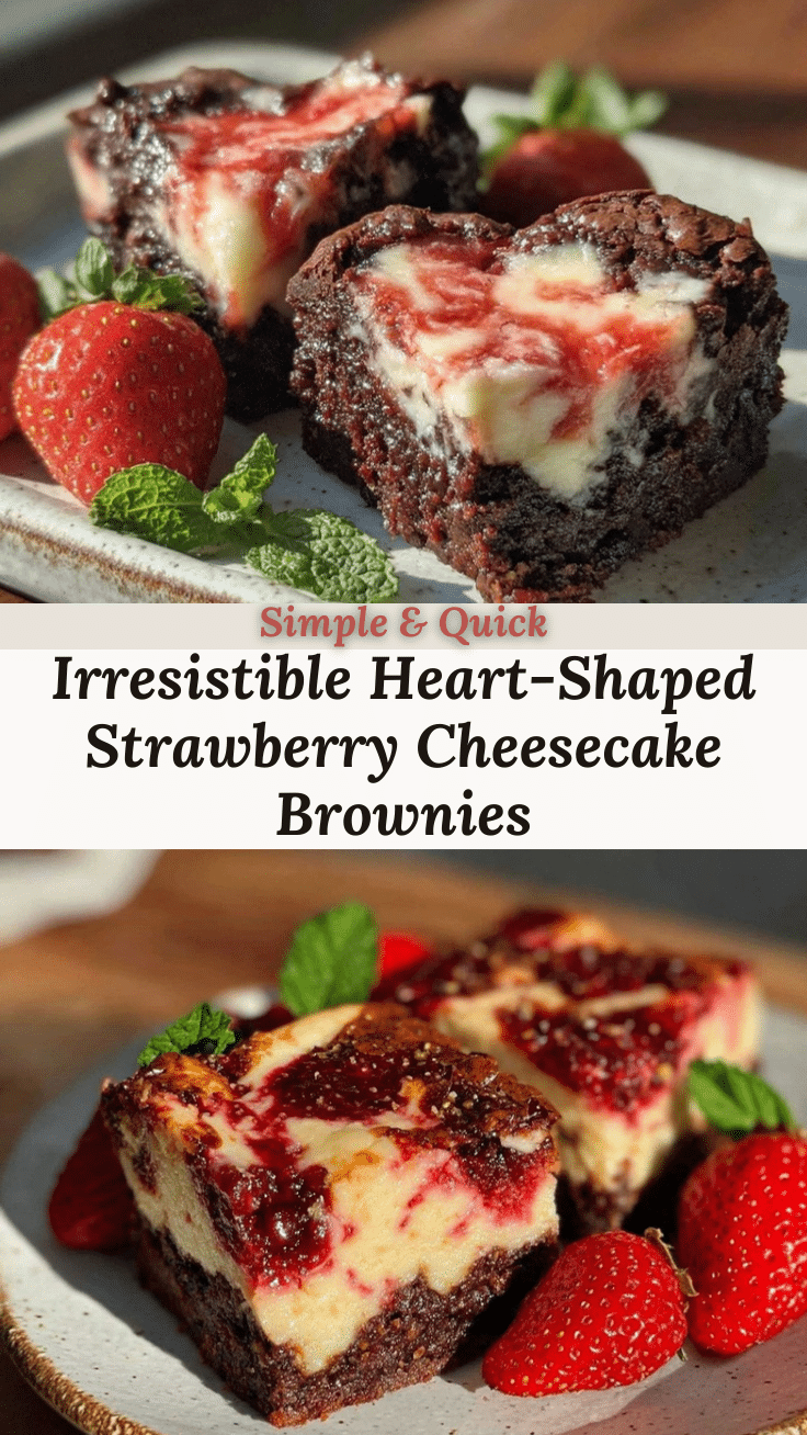 heart-shaped strawberry cheesecake brownies recipe