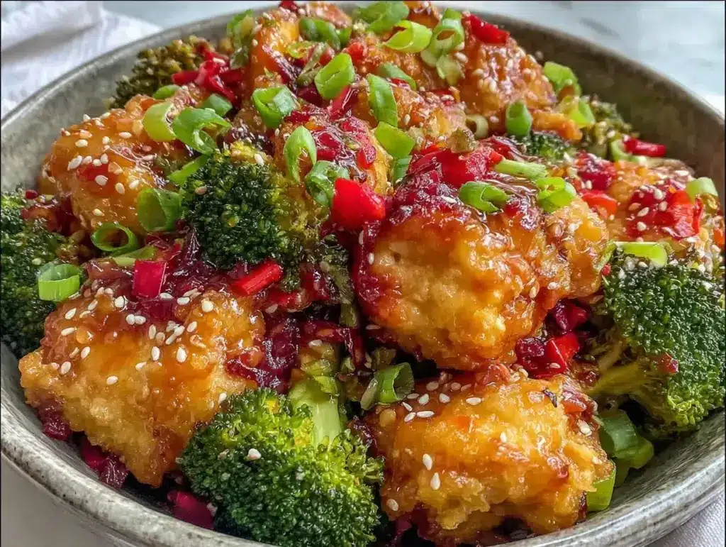 honey garlic chicken stir-fry - featured image
