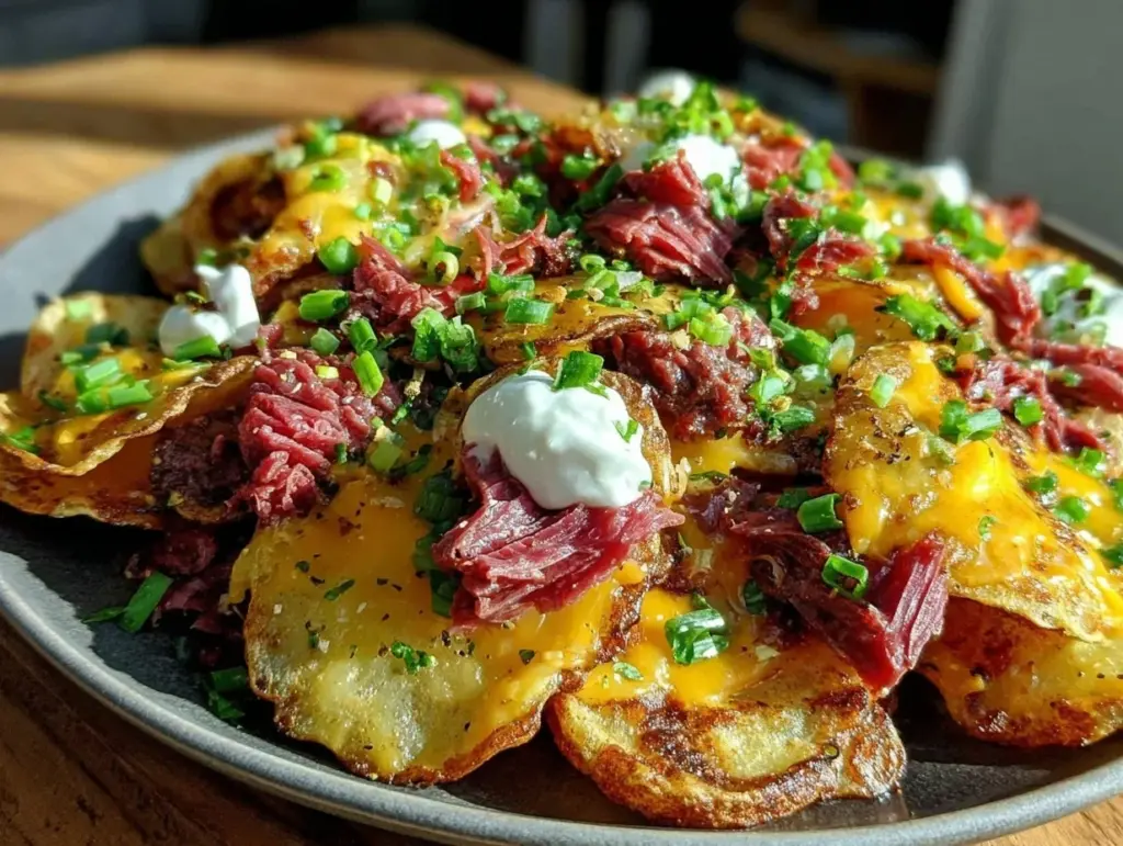 Irish nachos with tender corned beef - featured image